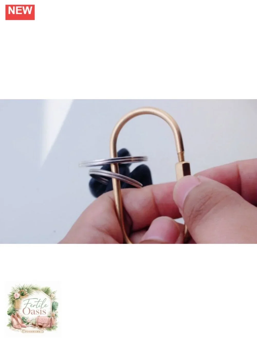 8 Pcs Locking Key Rings Carabiner Keychain Clips Screw Lock Key Organizer Solid